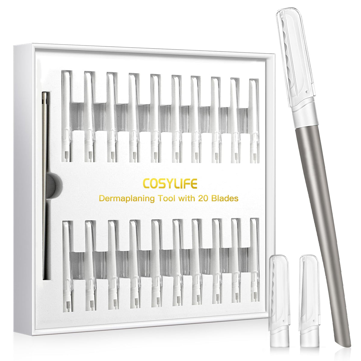 COSYLIFE dermaplaning tool handle for ergonomic, controlled exfoliation at home.
