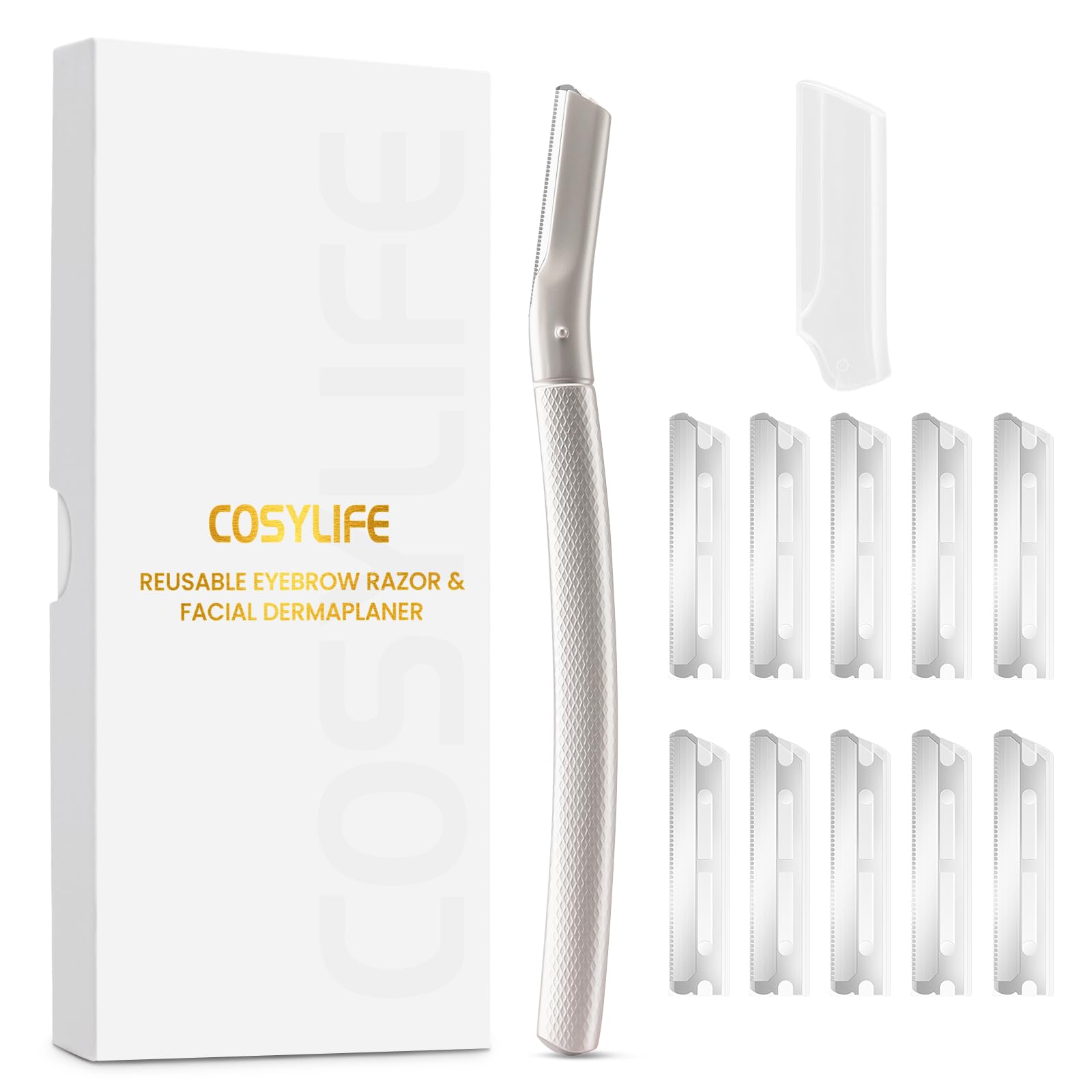 COSYLIFE Eyebrow Razor with detailed razor head for precise eyebrow shaping and peach fuzz removal