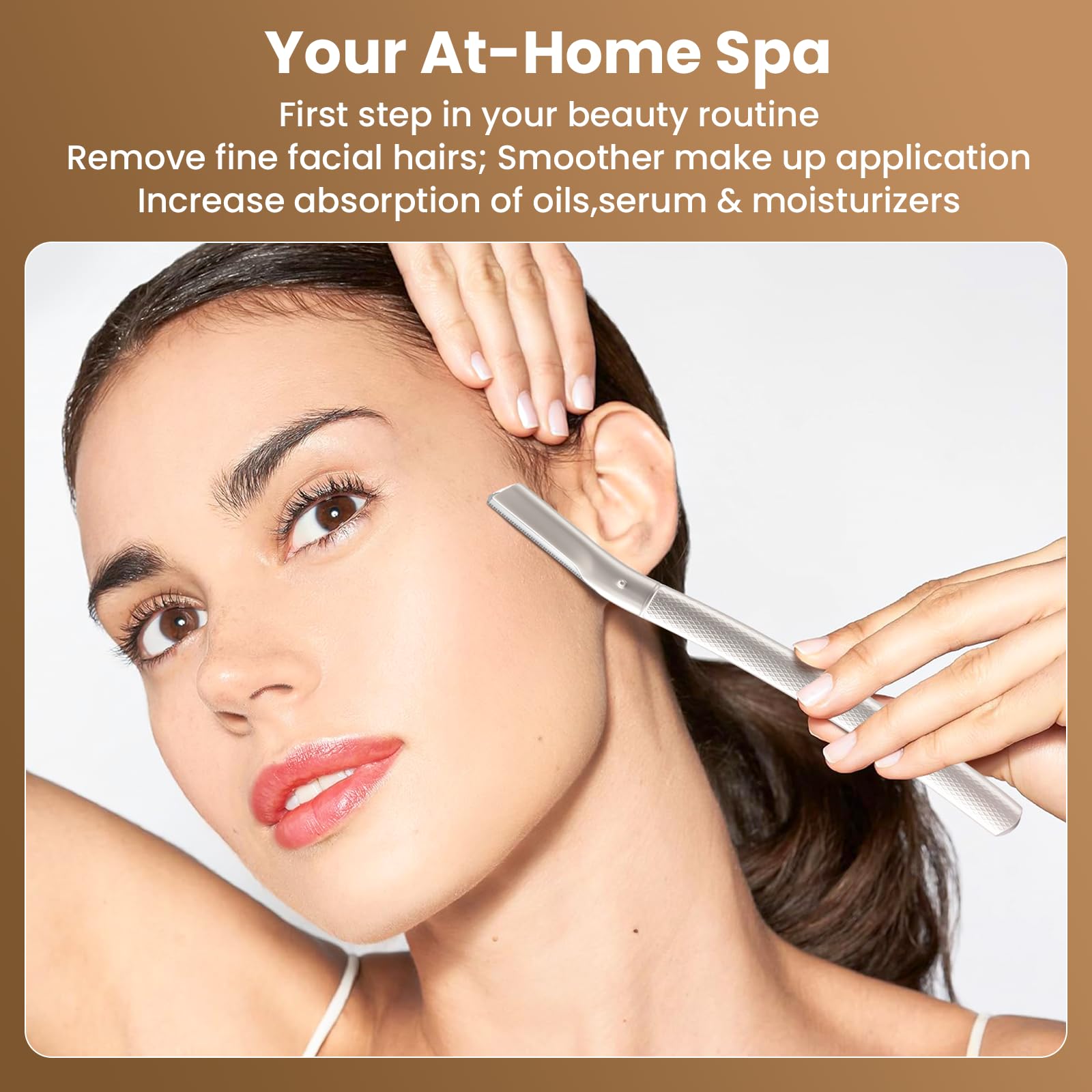 COSYLIFE Eyebrow Razor metal handle shown for a salon-grade at-home grooming experience
