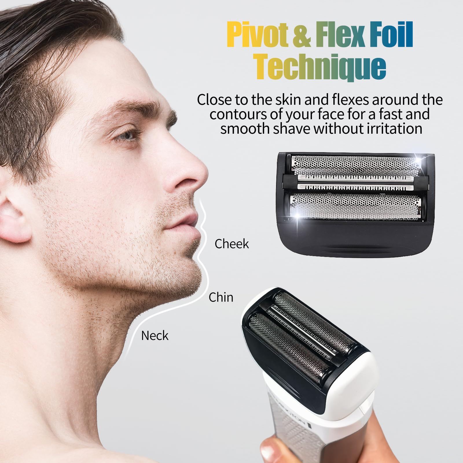 COSYONALL close-cut foil in action delivers skin-friendly shaving results.