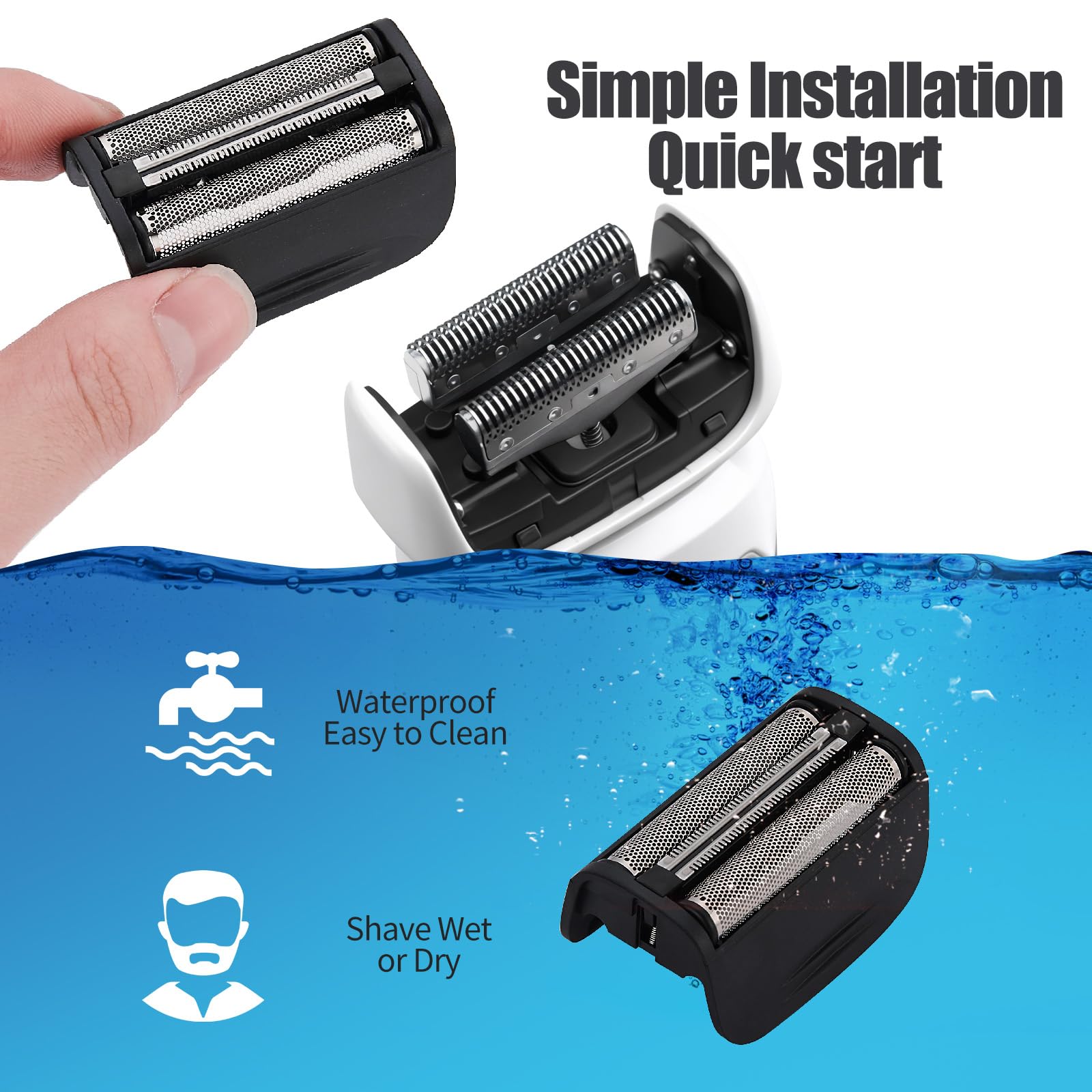 COSYONALL two-pack black replacement heads ready for fast, convenient swaps.