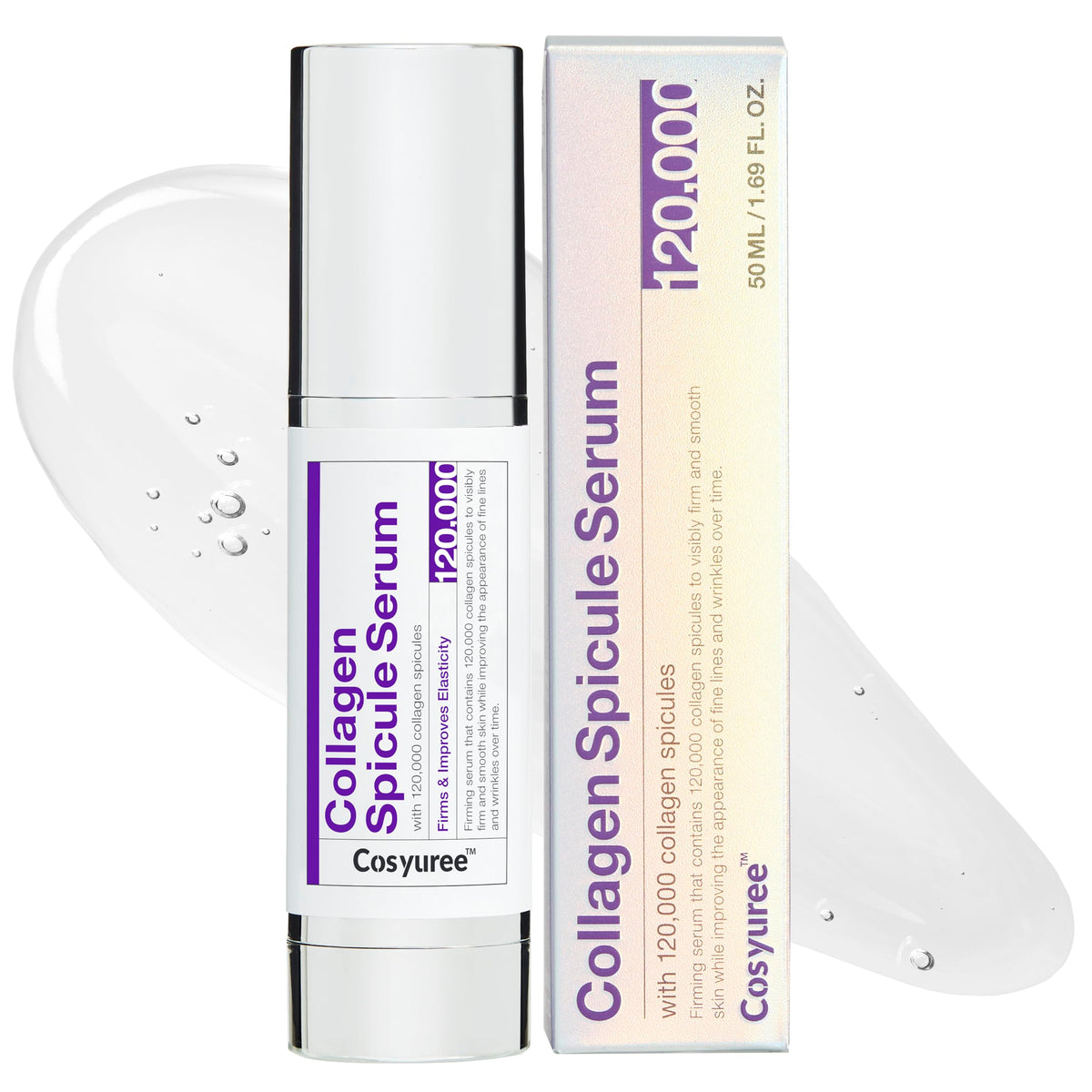 Cosyuree Collagen Spicule Serum bottle close-up for deep hydration