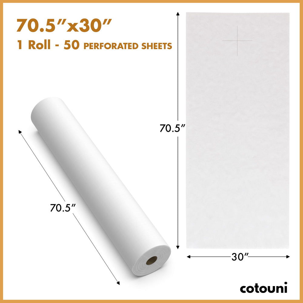 Cotouni face hole pre cut sheet showing instant tear off usability for spa or clinic