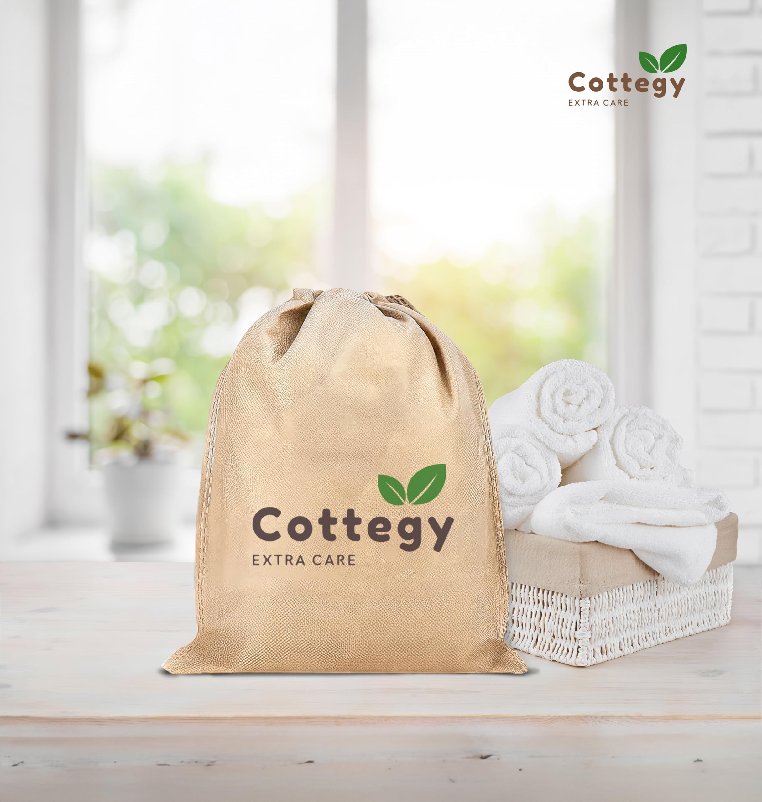 Cottegy loofah gloves left thumb hole for secure grip during scrubbing.