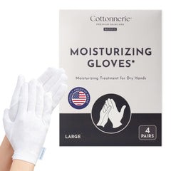 Cottonnerie Basics cotton gloves sleeping on hand for overnight hydration