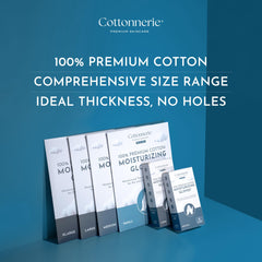 Cottonnerie cotton gloves 100 percent cotton texture closeup highlights natural softness.
