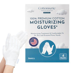 Cottonnerie Original Cotton Gloves sleeping set—four pairs in packaging, designed for overnight moisture.