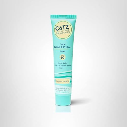 CoTZ Face Prime & Protect ingredients list close-up emphasizing mineral-based formula