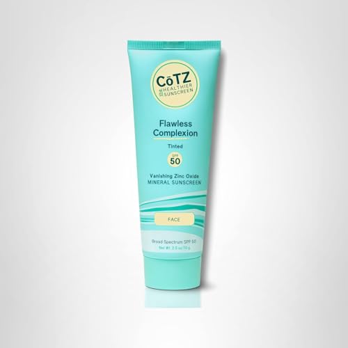 CoTZ Flawless Complexion SPF50 travel-friendly image suggests on-the-go sun protection routine.