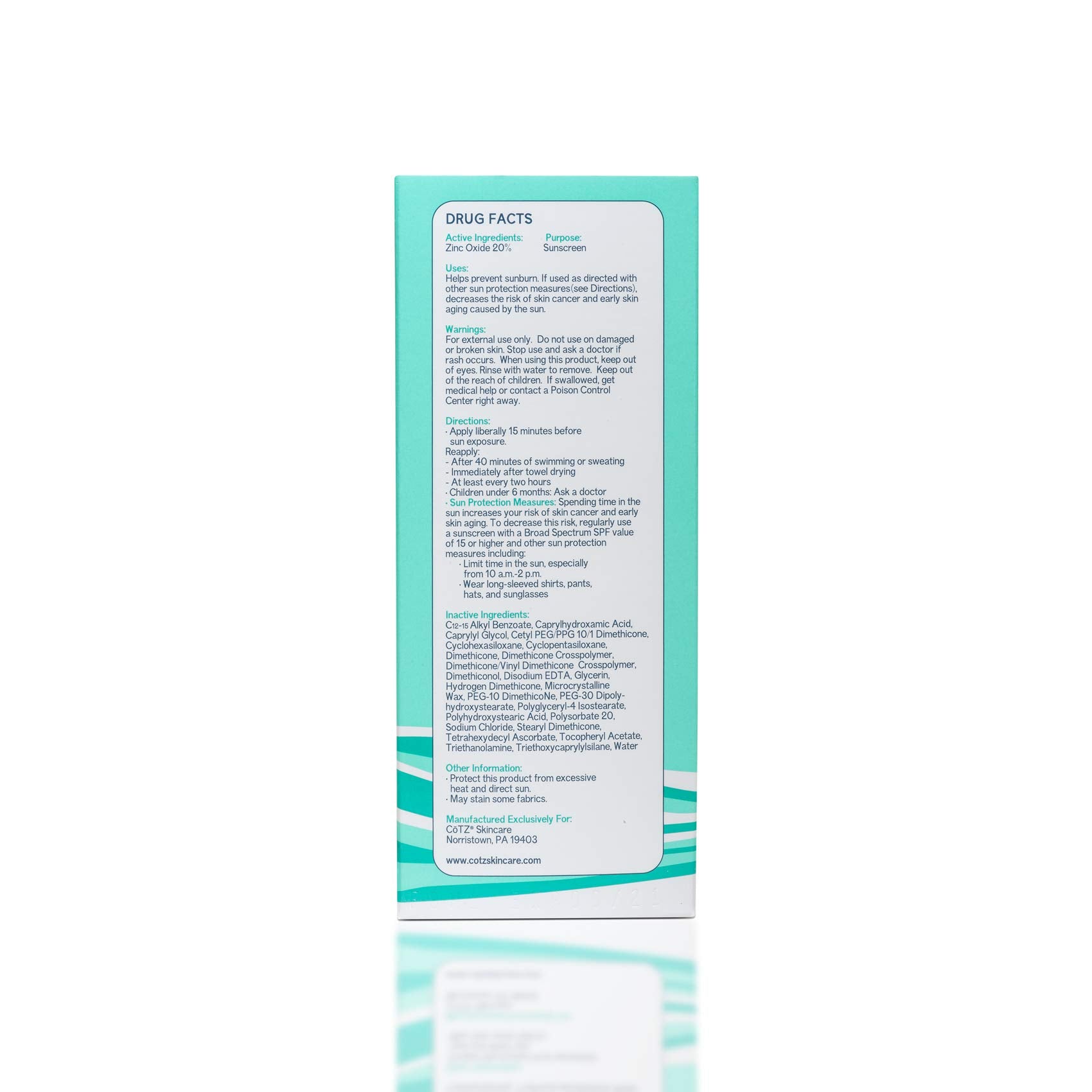 CoTZ Sensitive sunscreen packaging showing 3.5 oz size