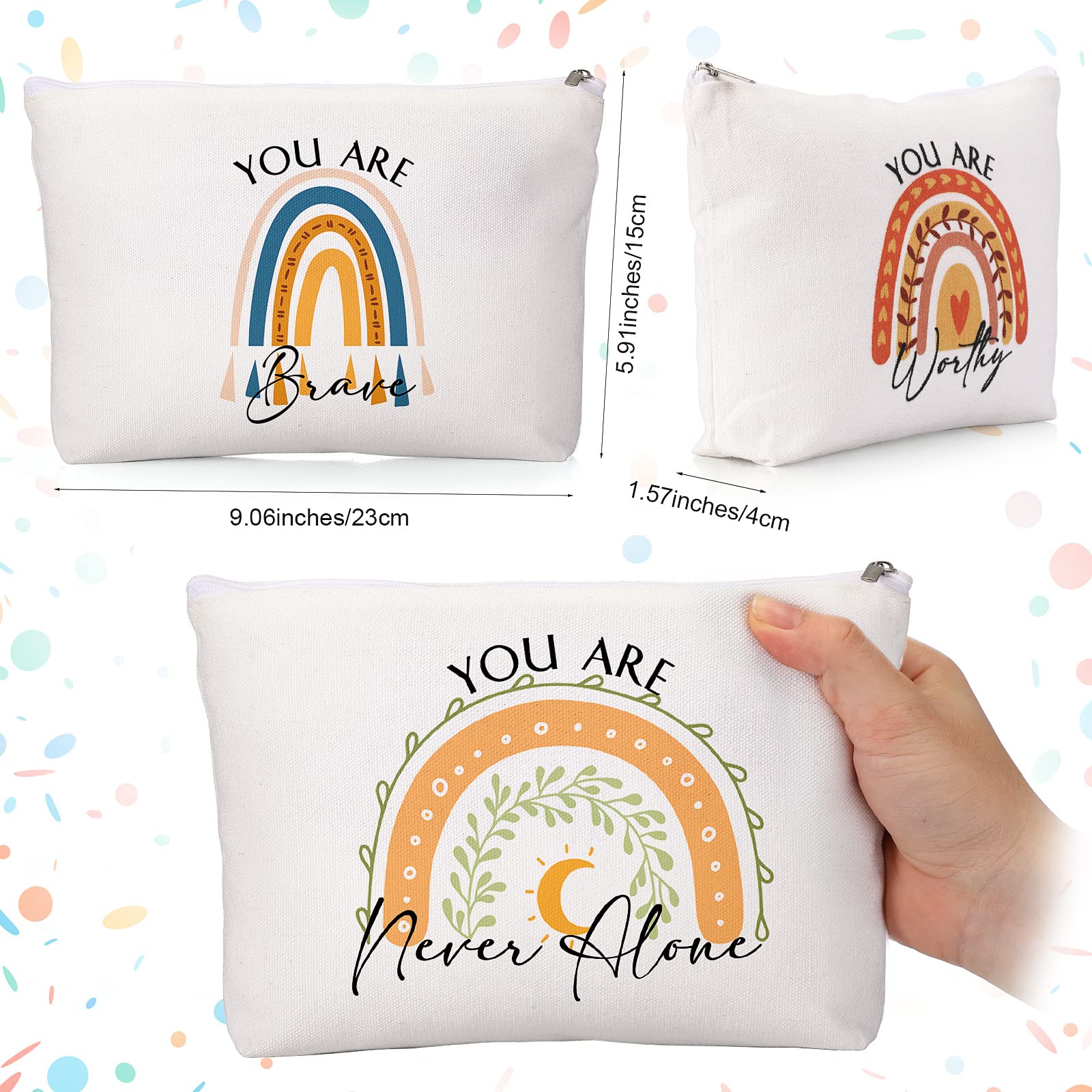 Coume pastel rainbow colors canvas adds cheerful touch to cosmetics.