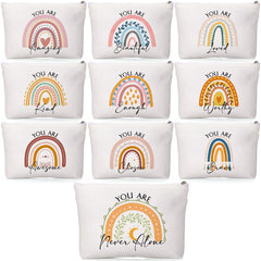 Coume rainbow canvas makeup bags collection for stylish travel organization.