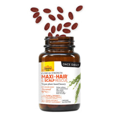 Country Life Maxi-Hair capsules ready for daily hair support.