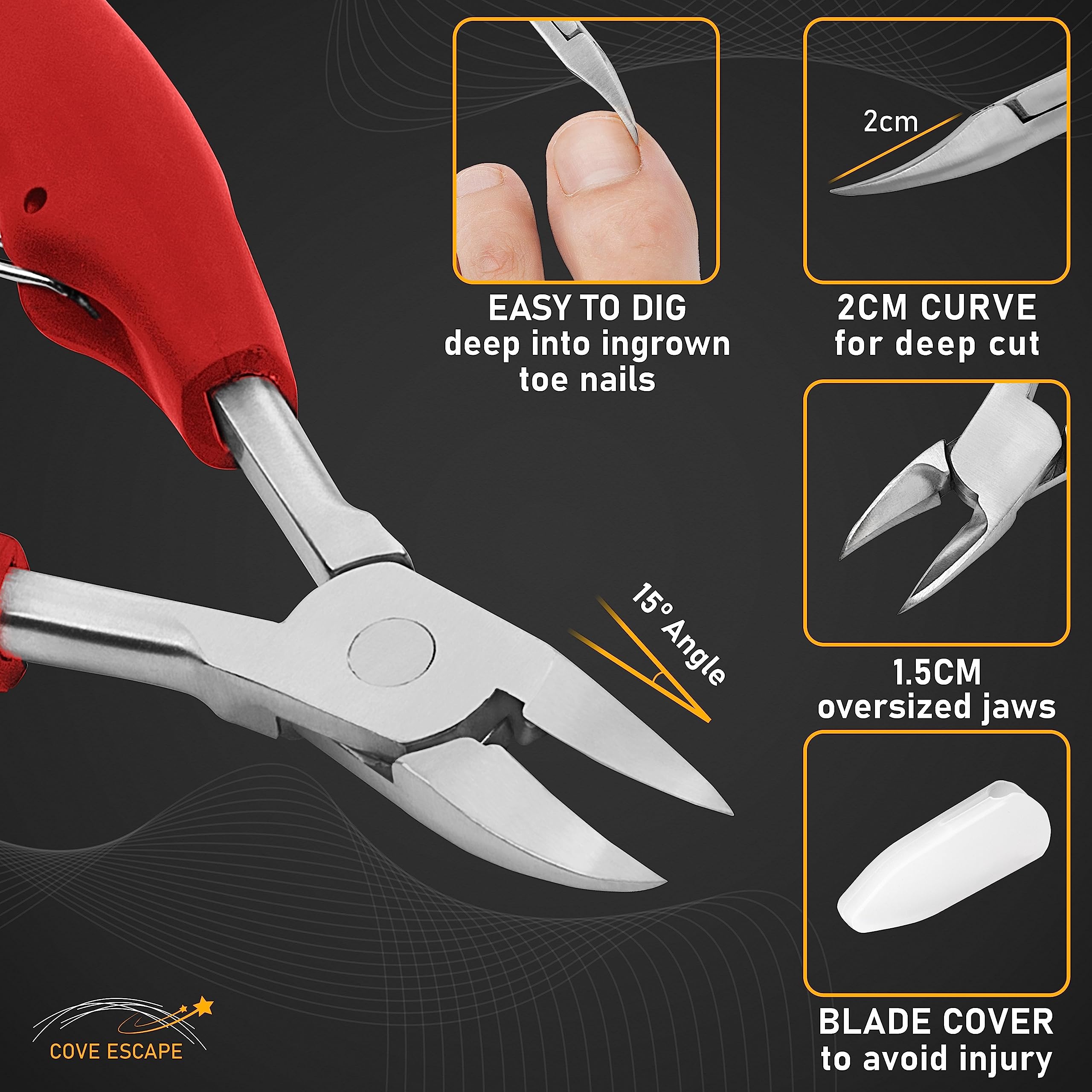 COVE ESCAPE ingrown toenail corrector helps shape nails with gentle lift.