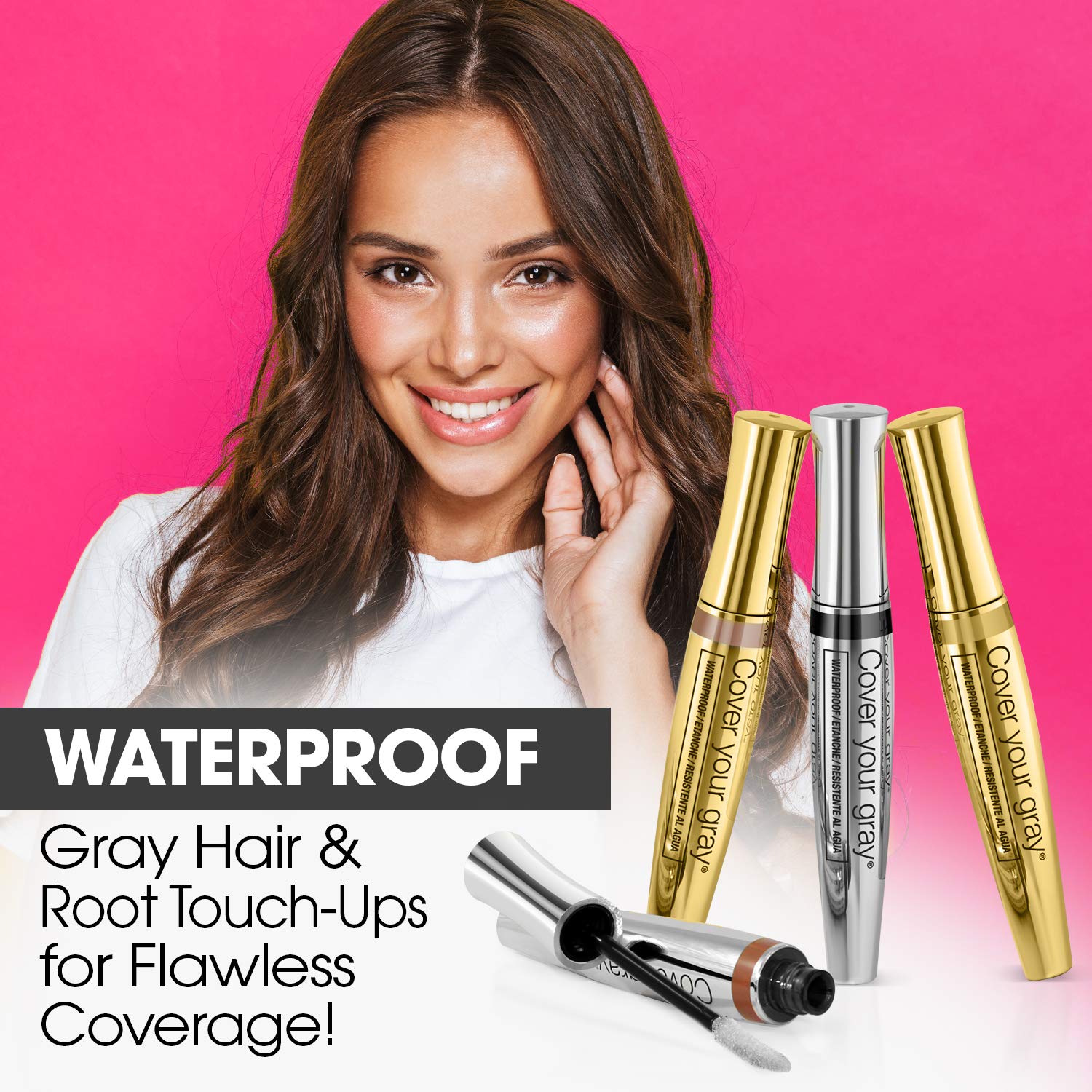 Rain-proof finish of Cover Your Gray Fill In Powder dark brown pack-2 during activity.