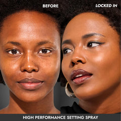 Cover FX high-performance setting spray fine mist for weightless application.