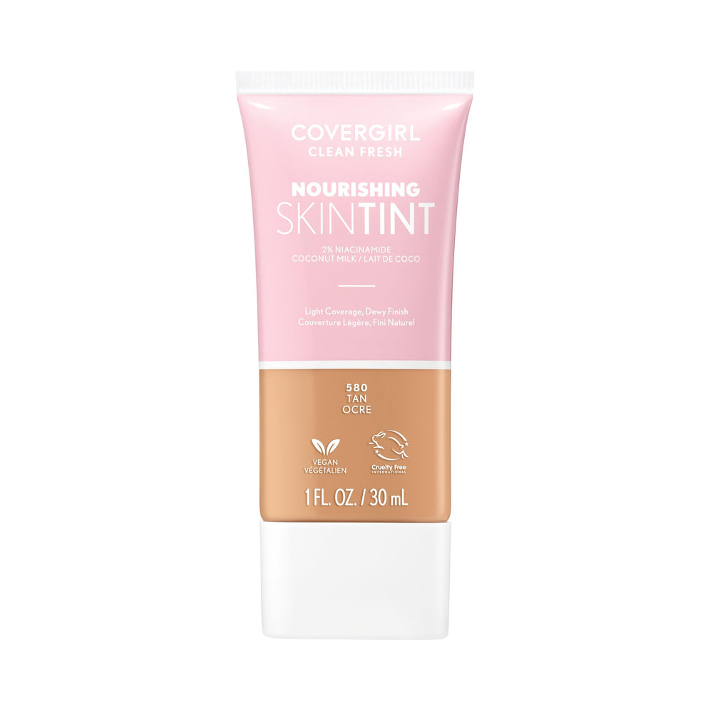 COVERGIRL Clean Fresh Skin Tint Tan bottle offers lightweight coverage for natural glow