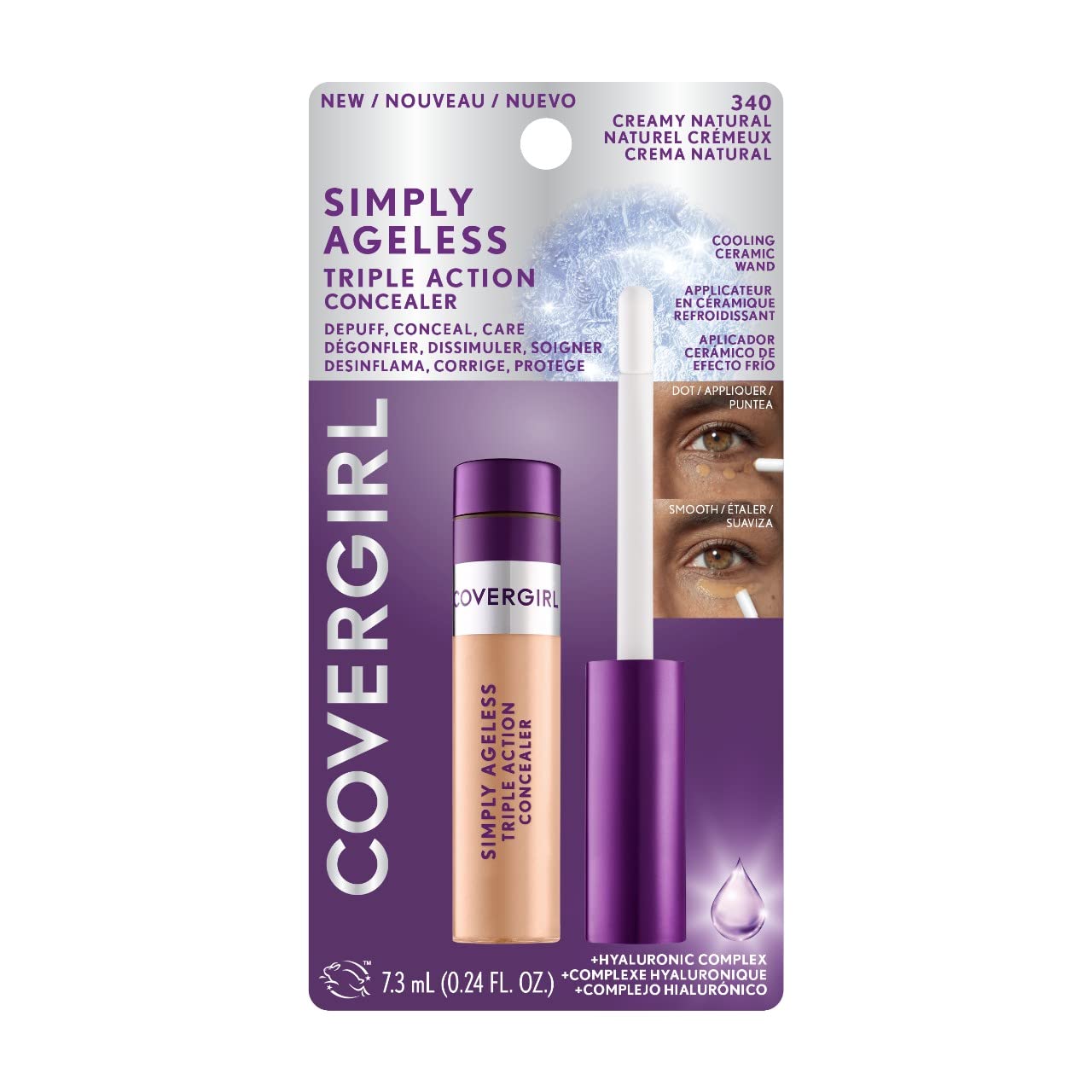 COVERGIRL Simply Ageless acabado natural con cobertura suave.