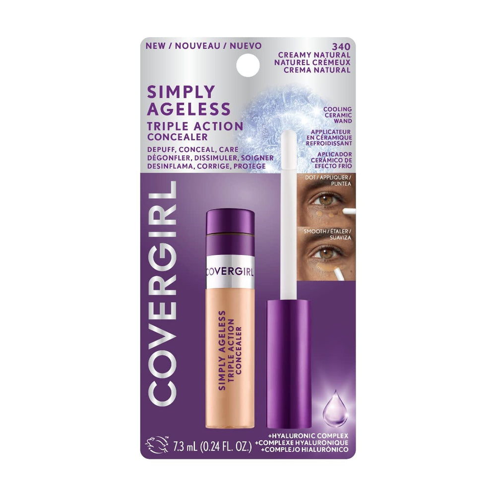 COVERGIRL Simply Ageless acabado natural con cobertura suave.