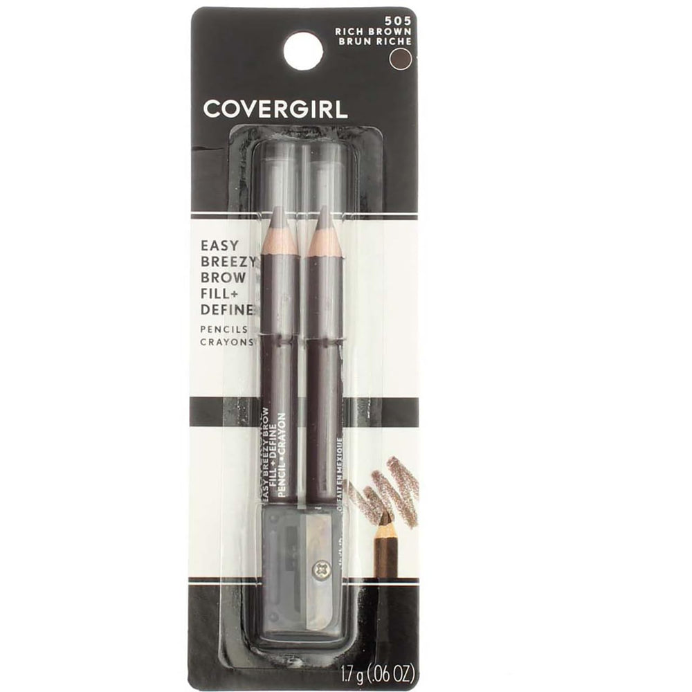 CoverGirl Easy Breezy Brow pencils in Rich Brown deliver natural definition for everyday wear