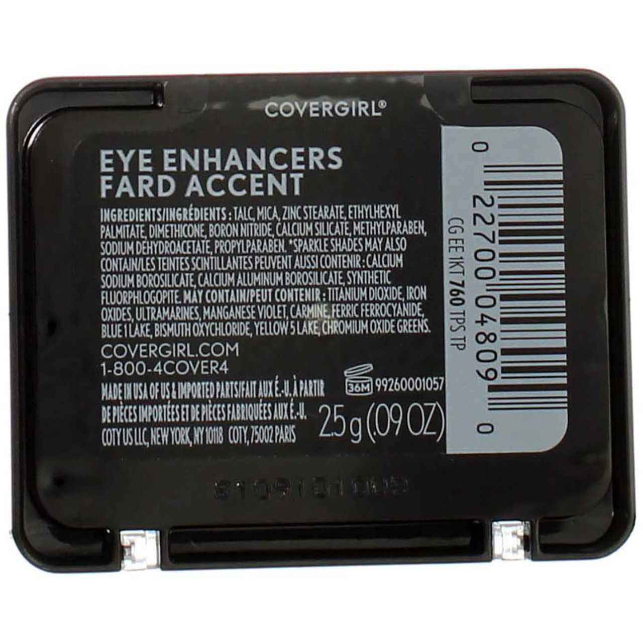 CoverGirl Eye Enhancers Tapestry Taupe 760 swatch demonstrates buildable taupe color for office-to-evening looks.