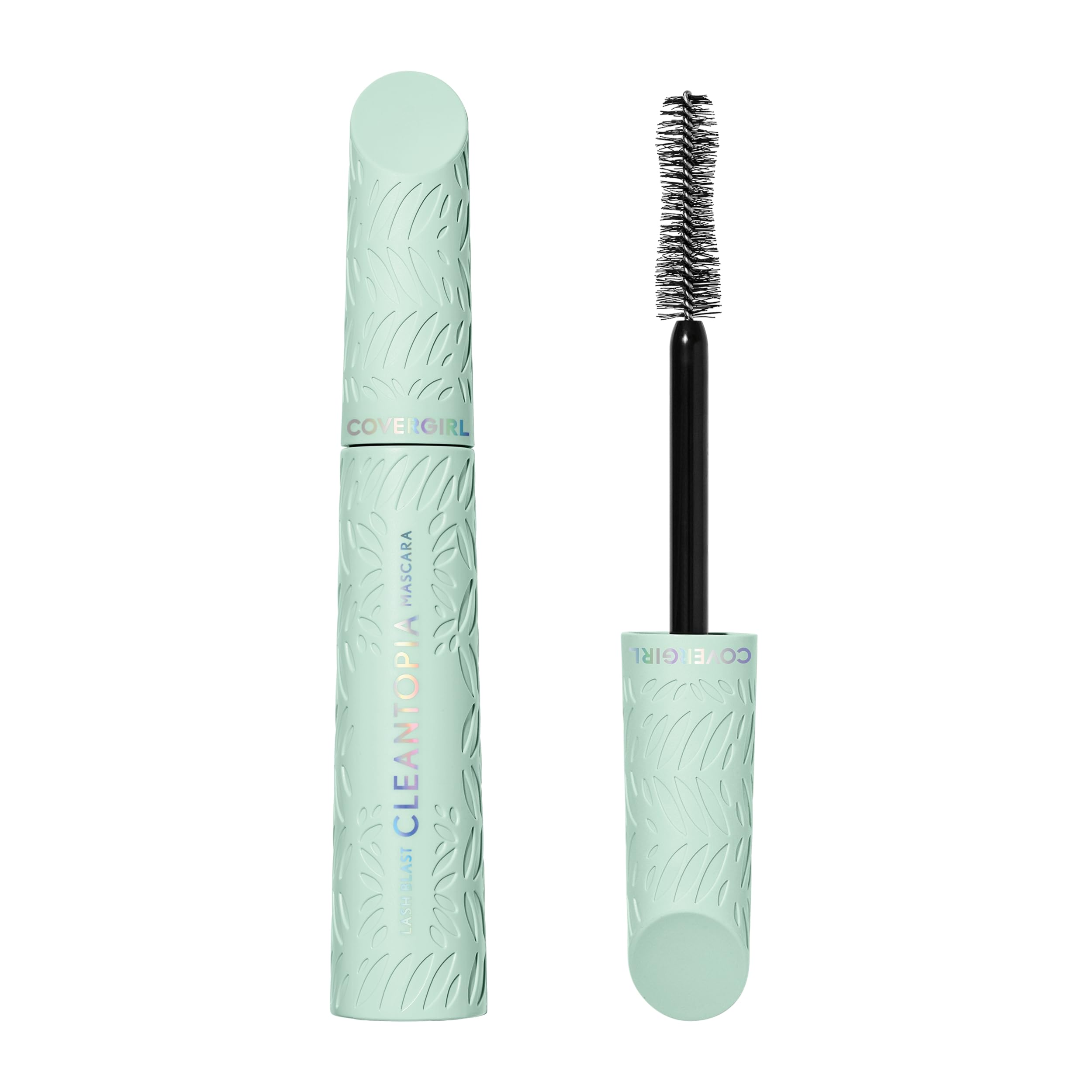 CoverGirl Lash Blast Cleantopia Mascara tube highlights vegan formula for all-day intensity.