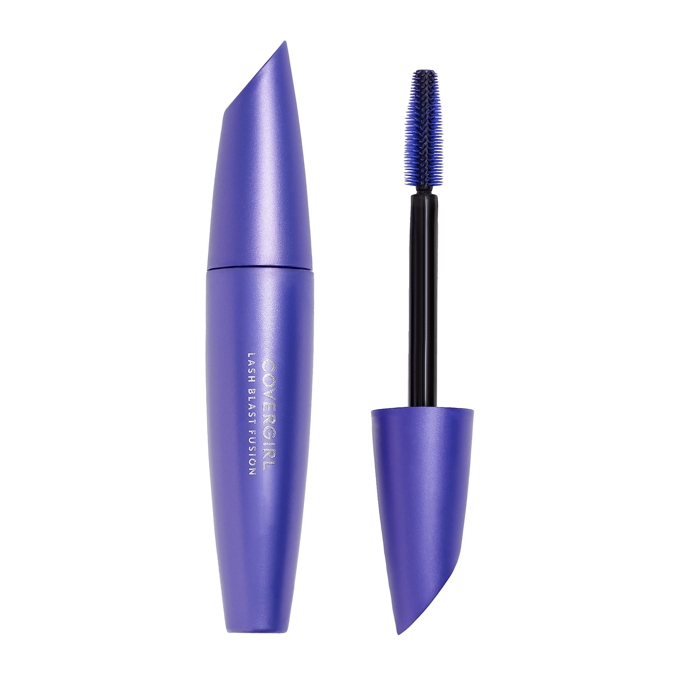 Covergirl Lash Blast Fusion Mascara wand shows lengthening, fiberstretch boost for bold lashes
