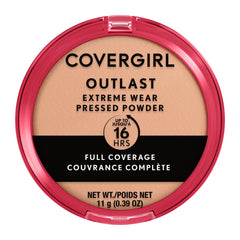 COVERGIRL Outlast Extreme Wear Powder compact close-up for a natural, shine-free finish.