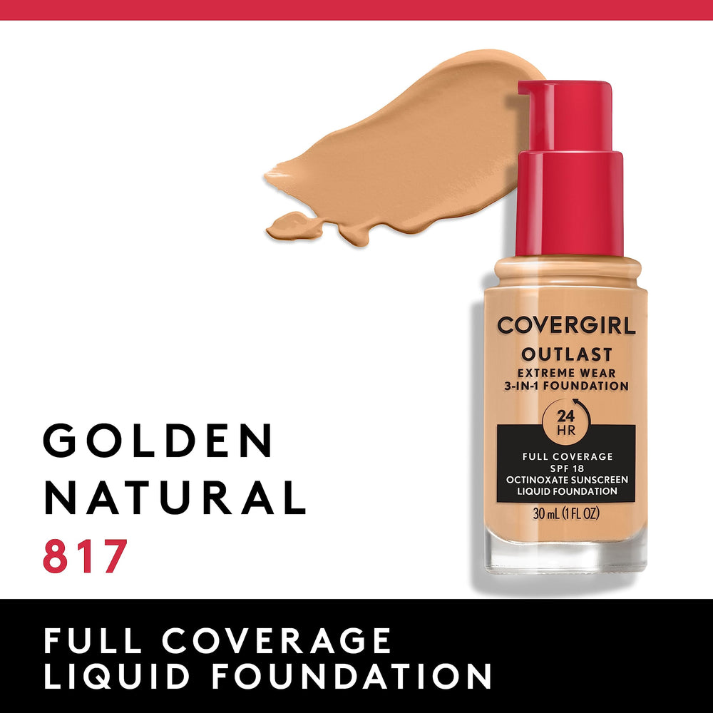 CoverGirl Outlast Extreme Wear swatches show 21 shades for a closer skin match.