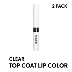 Covergirl Outlast topcoat pack2 application demonstrates glossy, moisturized lips