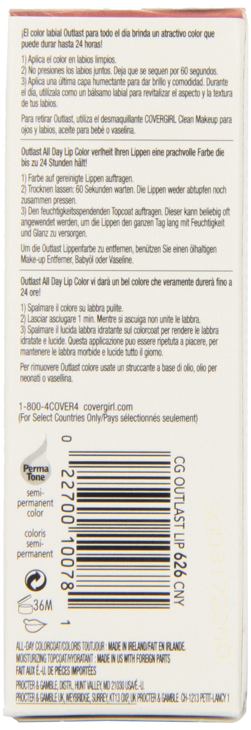 CoverGirl Outlast lipcolor Canyon 626 application close-up reveals smooth finish