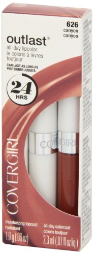 CoverGirl Outlast lipcolor Canyon 626 moisturizing topcoat adds soft shine