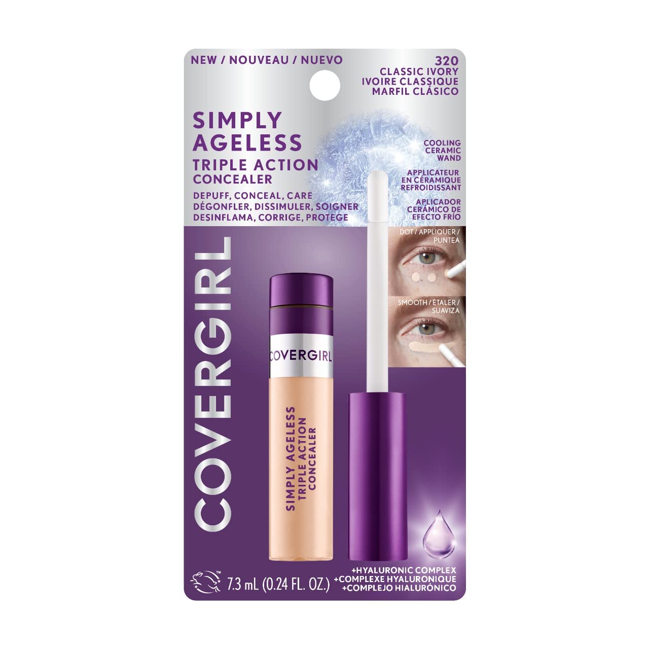 COVERGIRL Simply Ageless Classic Ivory blended under-eye for even tone.