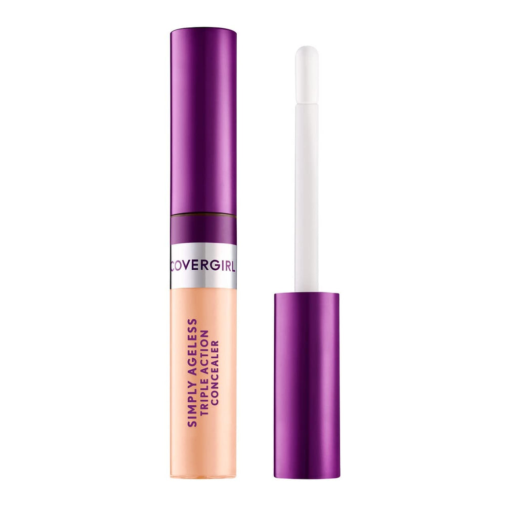 COVERGIRL Simply Ageless concealer with ceramic wand depuffs while concealing dark circles.