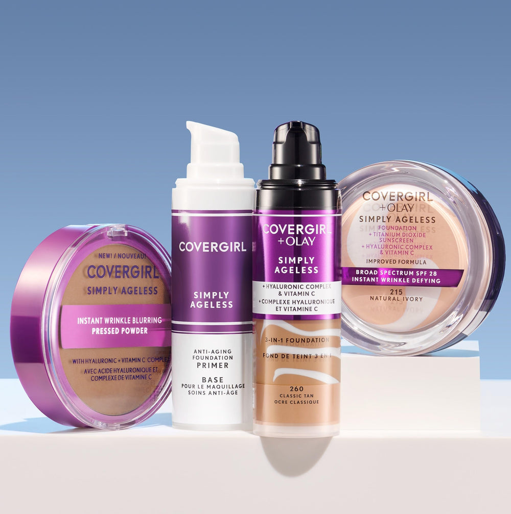 CoverGirl Simply Ageless cruelty-free logo reinforces ethical beauty choice.