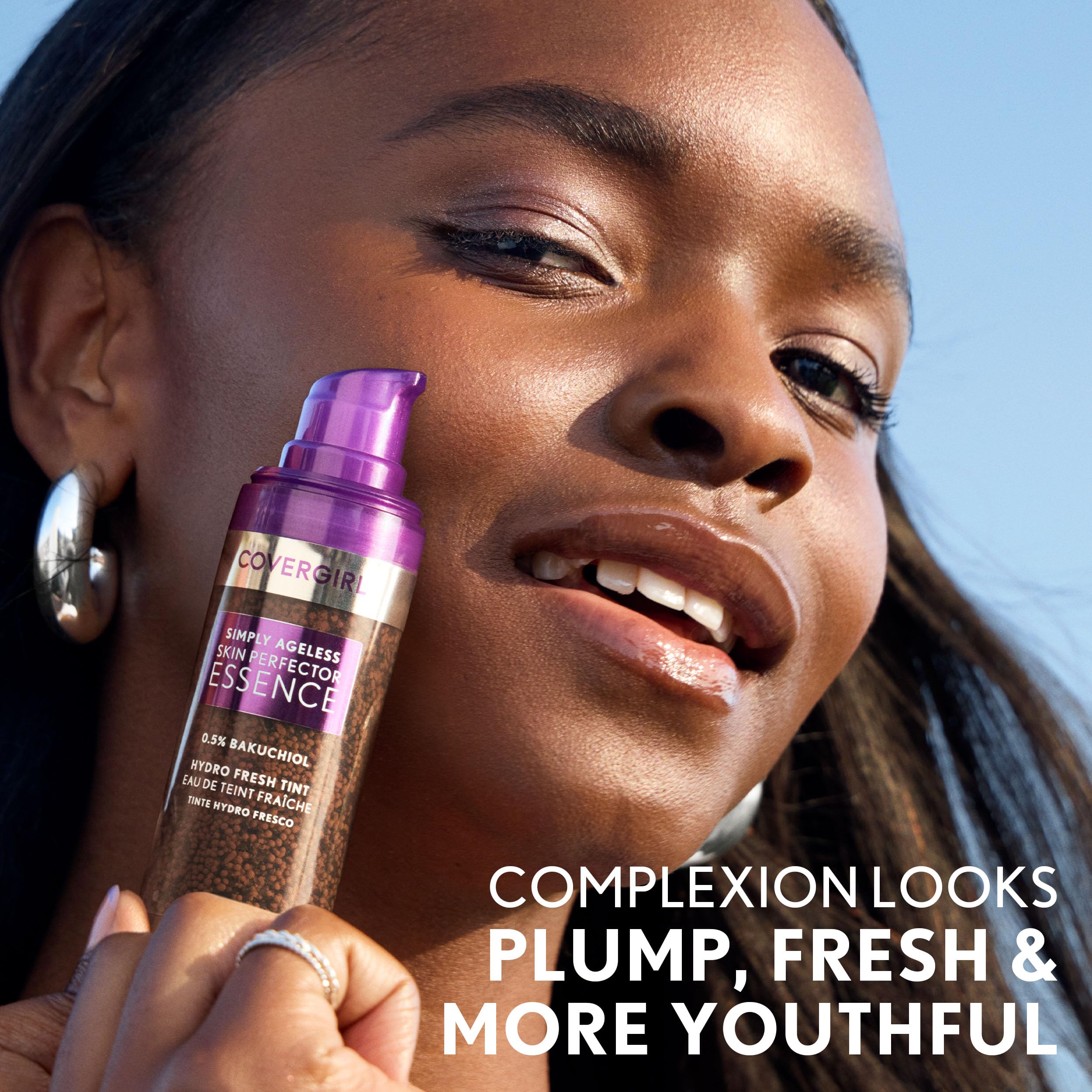 Covergirl Simply Ageless hydration-base emphasizes water-rich base for instant moisture.