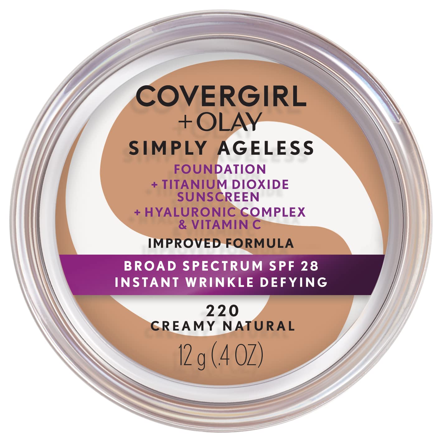 CoverGirl Simply Ageless foundation bottle with pump for a smooth, even complexion.