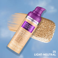 CoverGirl Simply Ageless microdroplet application shows even, smooth coverage