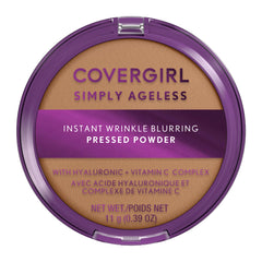 CoverGirl Simply Ageless Soft Honey powder compact swatch for smoother skin.