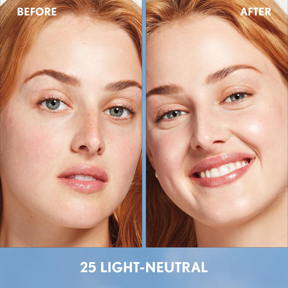 CoverGirl Simply Ageless swatch on skin demonstrates sheer tint and glow