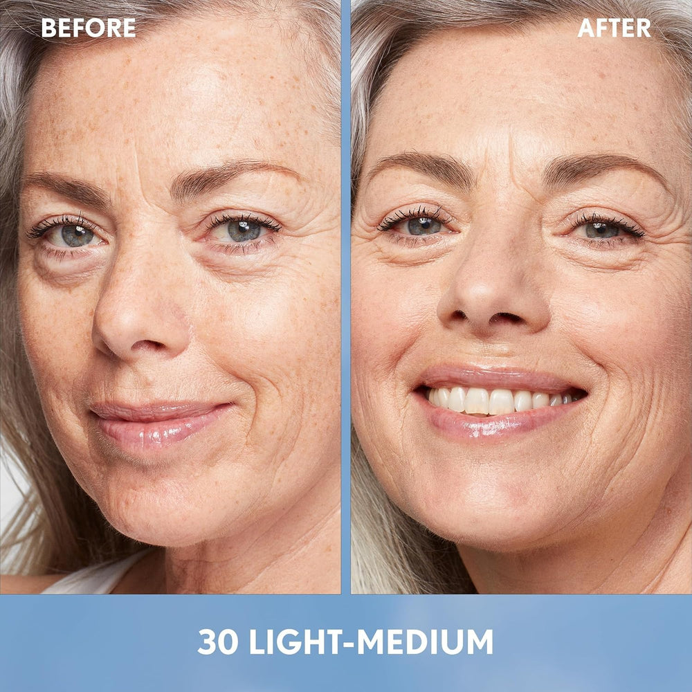 Covergirl Simply Ageless tinted serum dispersion creates a sheer tint for natural look.