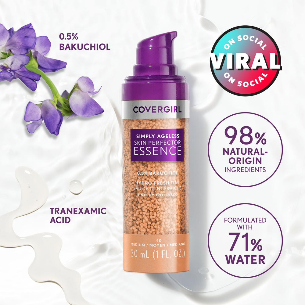 CoverGirl Simply Ageless tone-evening appearance brightens and evens skin tone on the go.