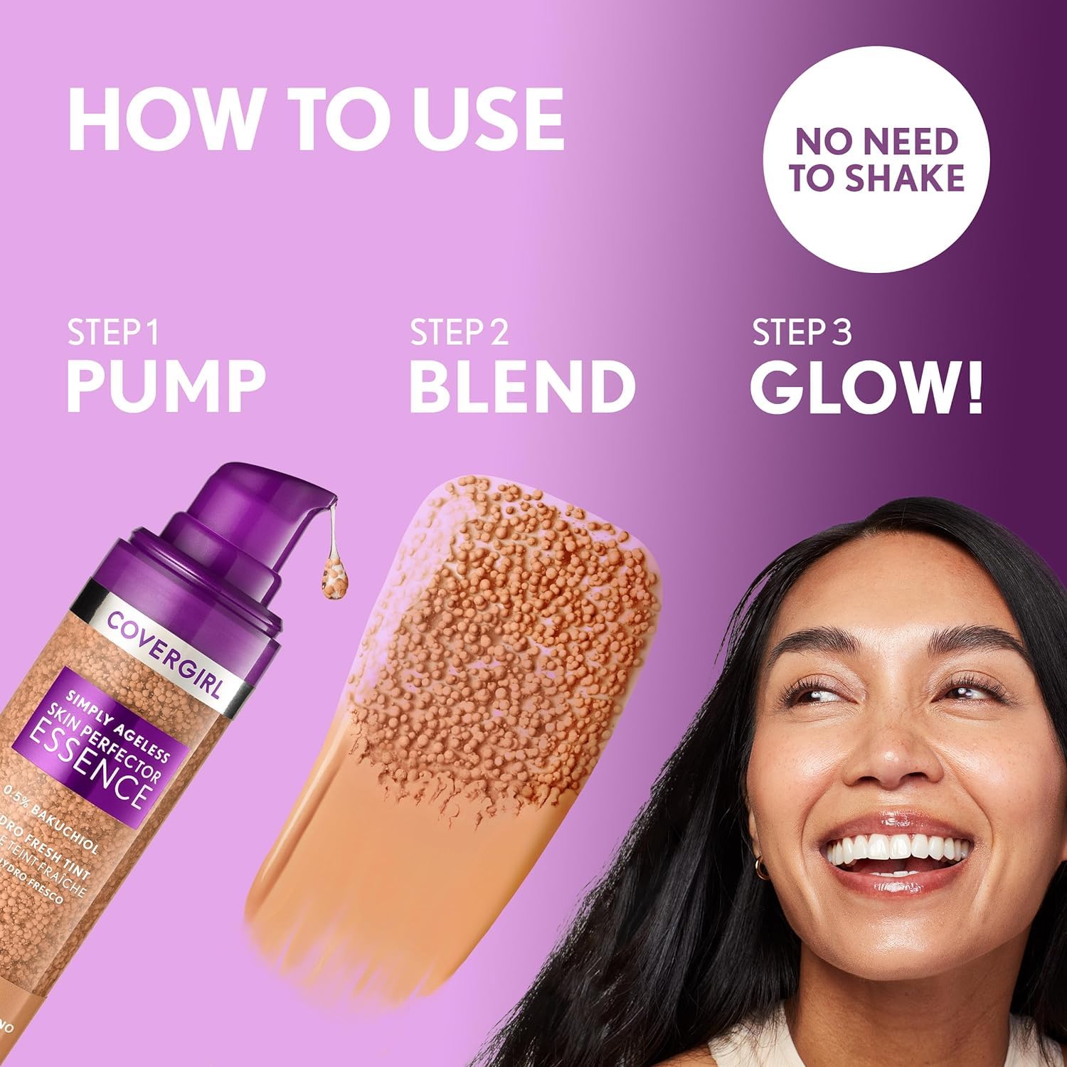 Covergirl Simply Ageless tranexamic acid hint indicates tone-evening in lightweight formula.