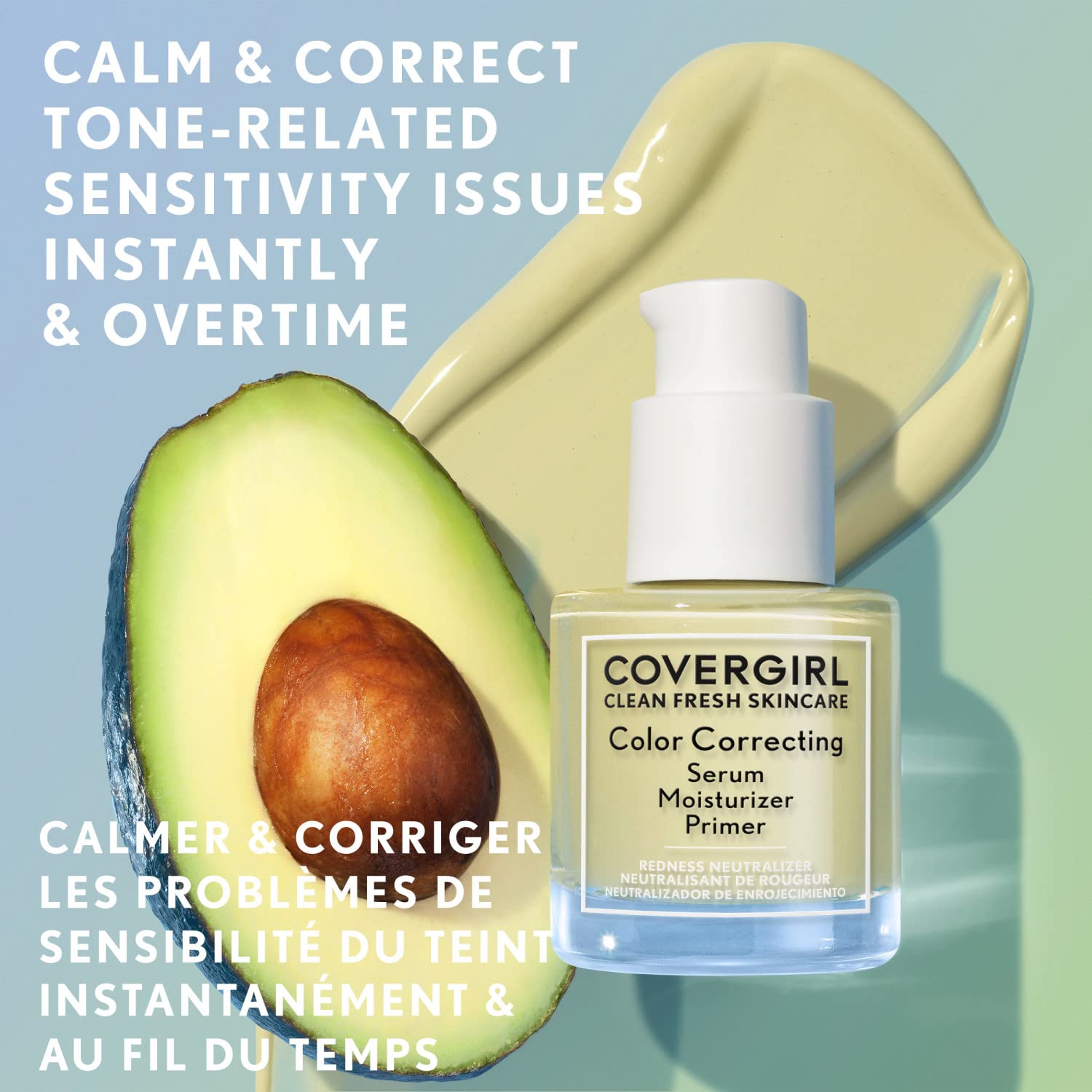 CoverGirl TRUCLEAN Avocado-Ceramide Complex graphic illustrating hydration and barrier support