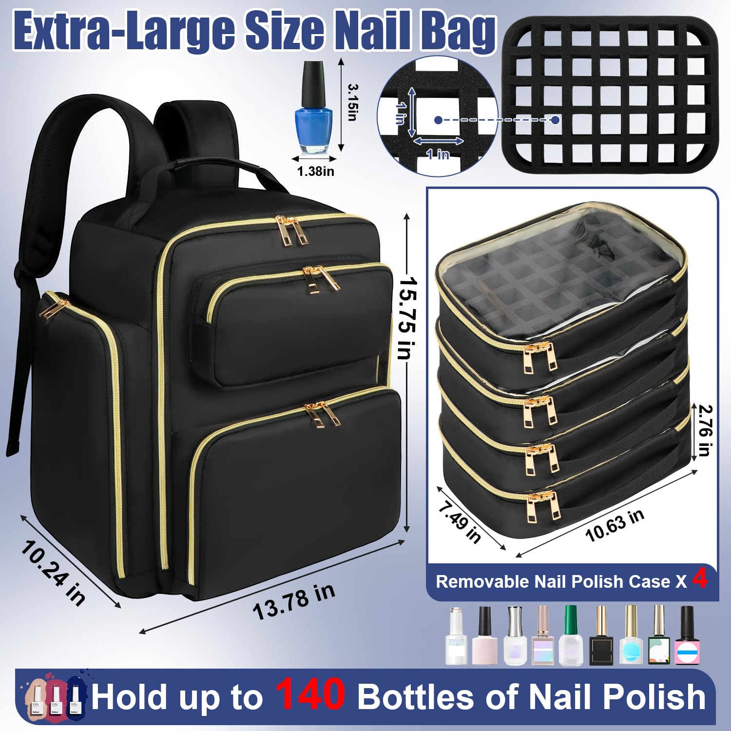 Covkev organizer backpack with lamp compartment fits a standard UV lamp