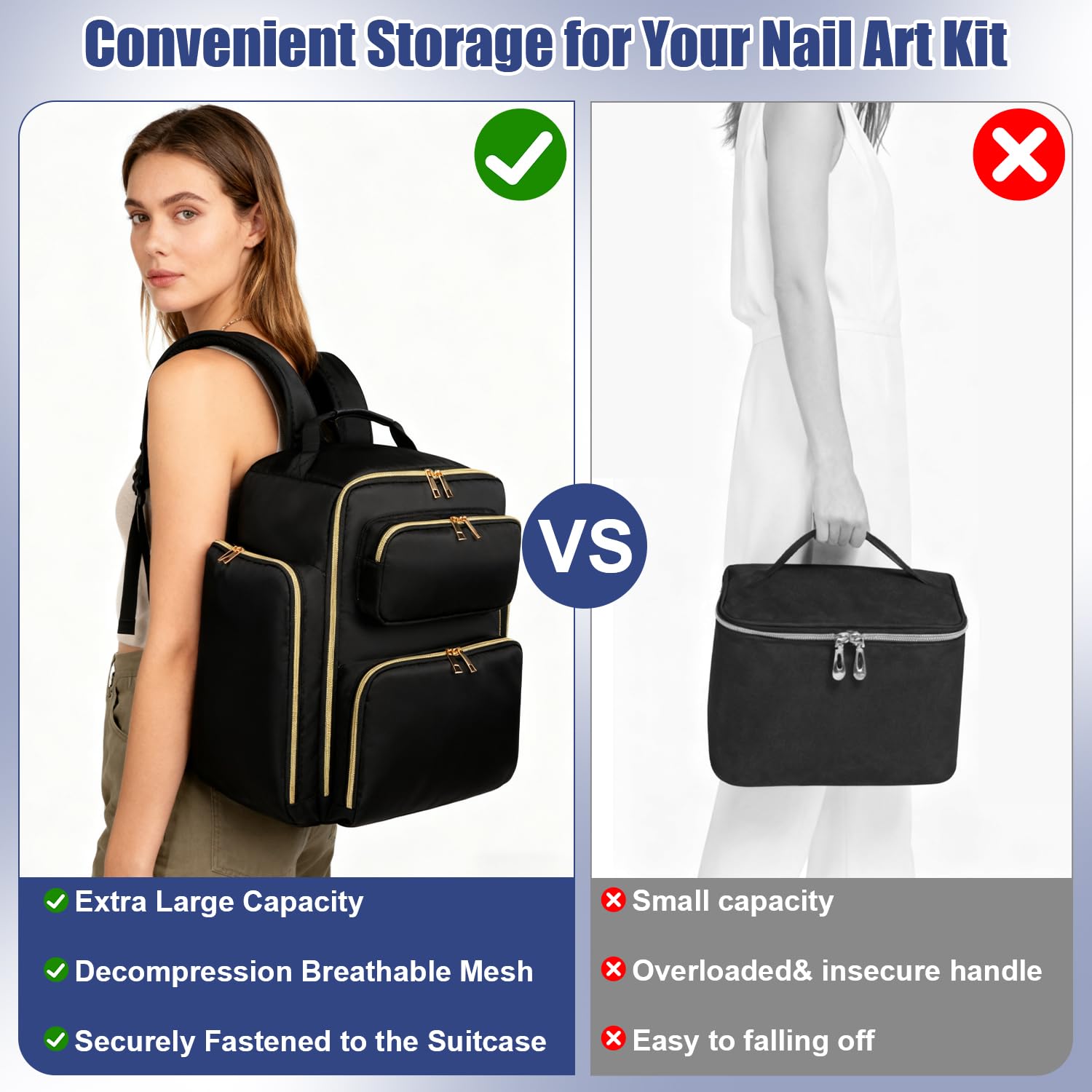 Covkev organizer backpack luggage strap lets it ride securely on a suitcase