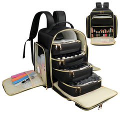 Covkev nail polish organizer backpack overview showing roomy capacity for bottles