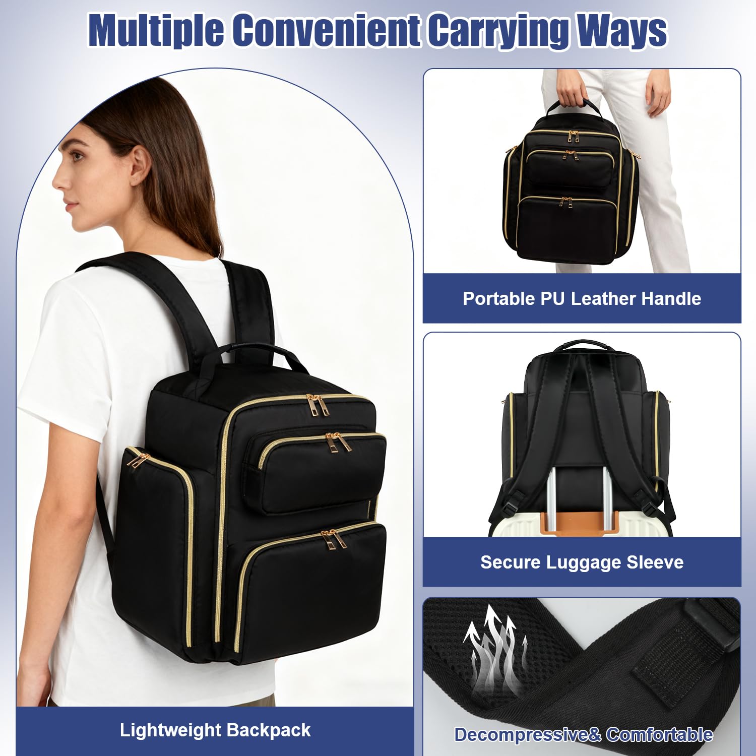 Covkev organizer backpack padded straps ensure comfortable transport during travel