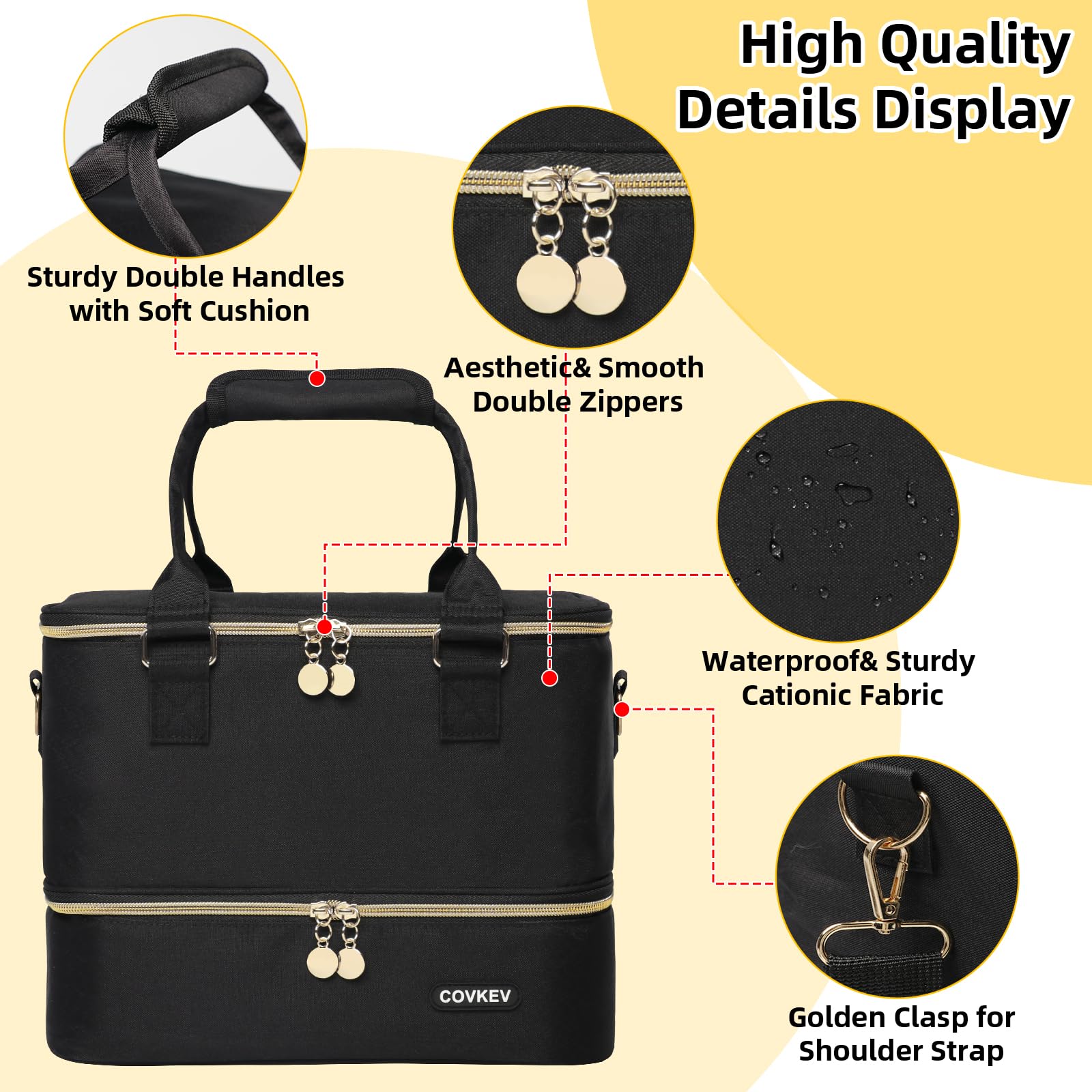 Covkev nail-polish-organizer-bag-mesh-pockets keep tools neatly organized.