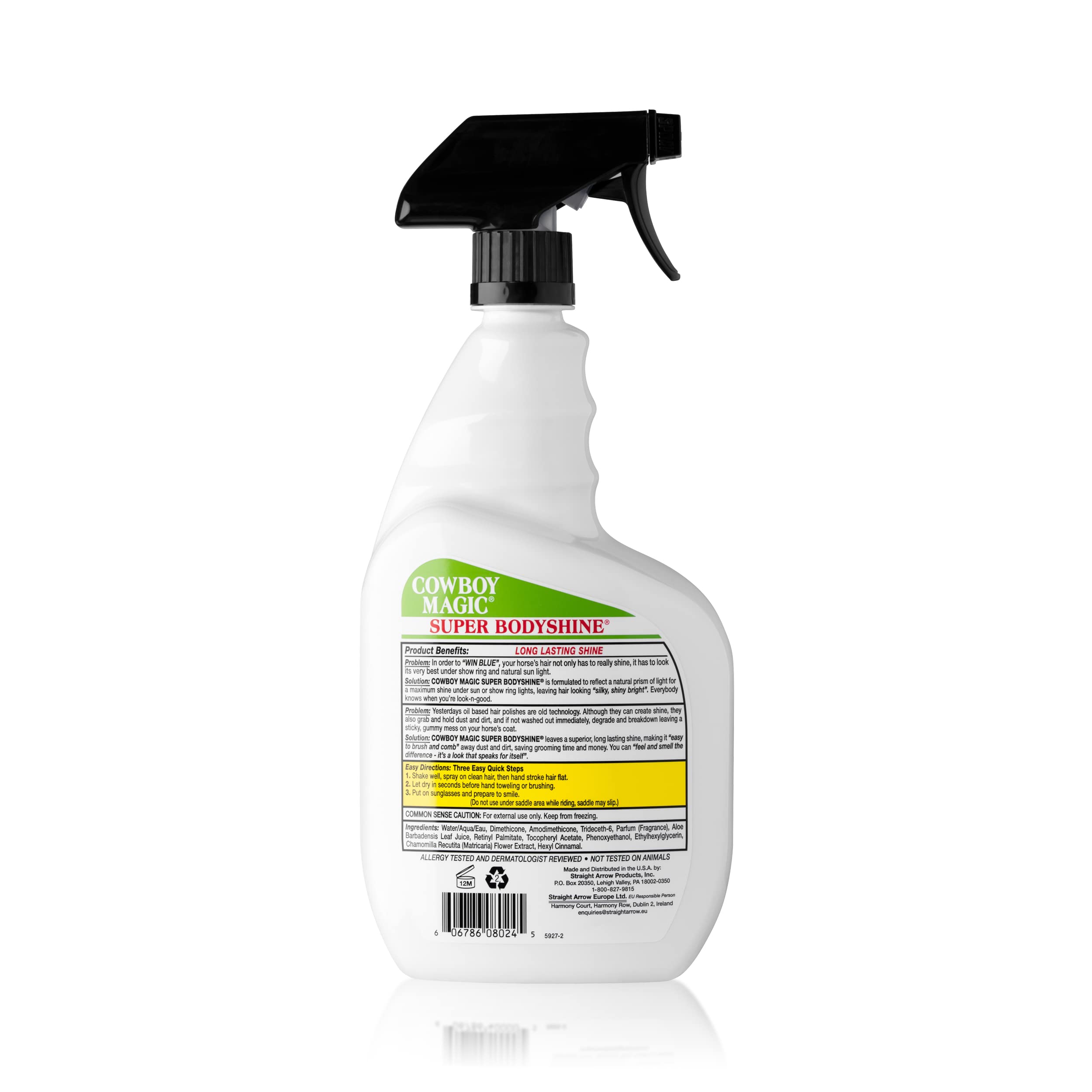 Cowboy Magic Body Shine spray application for fast-drying, silky sheen touch-ups